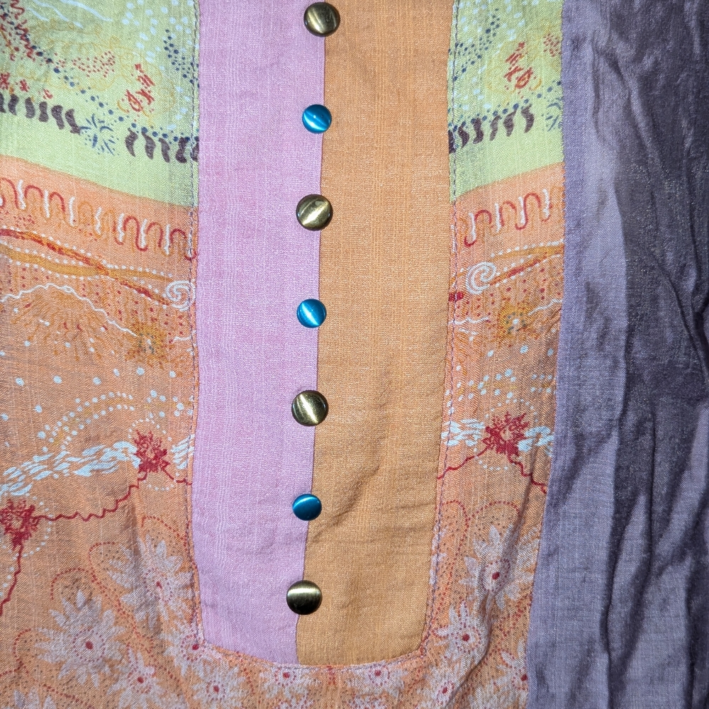 NWT Papillon Boho Patchwork Women's Top - Picture 3 of 9